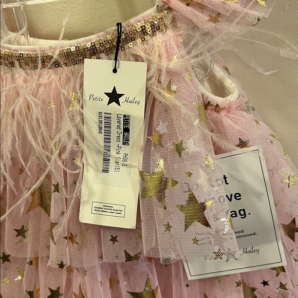 PETITE HAIlEY Layered Star Pink  Ruffle Dress size Childs 5 - Picture 5 of 5